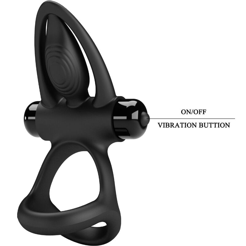 PRETTY LOVE - ANNEAU VIBRANT 10 VIBRATIONS SILICONE NOIR - Sensualia