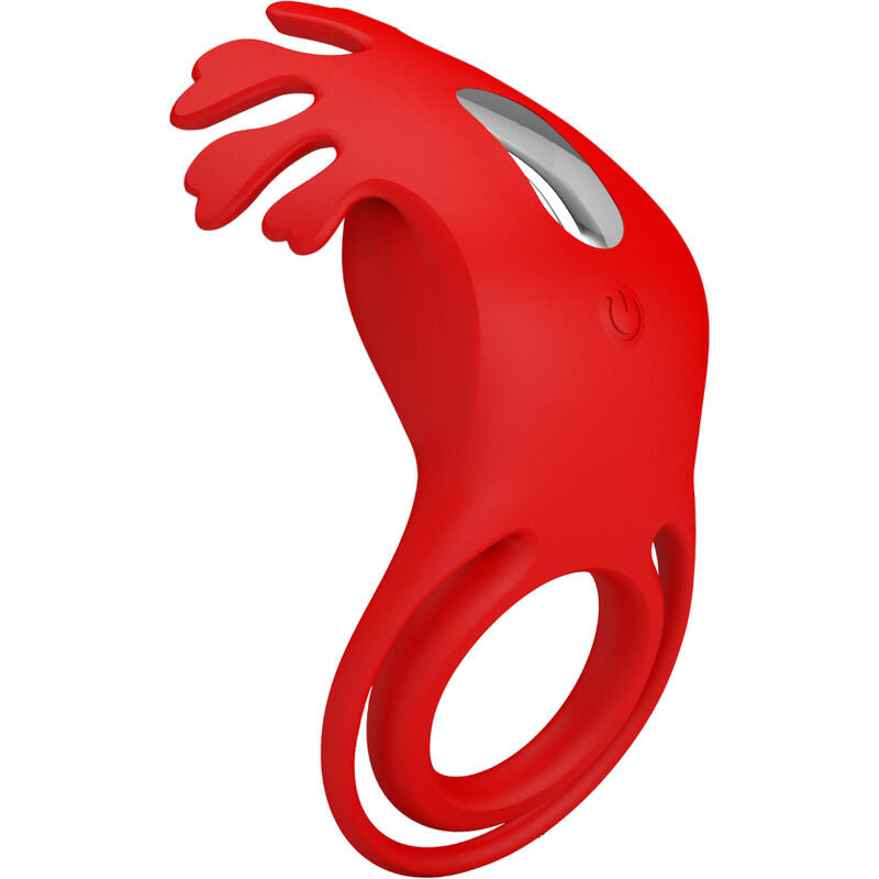 PRETTY LOVE - ANNEAU VIBRATEUR RUBEN 7 VIBRATIONS SILICONE ROUGE - Sensualia
