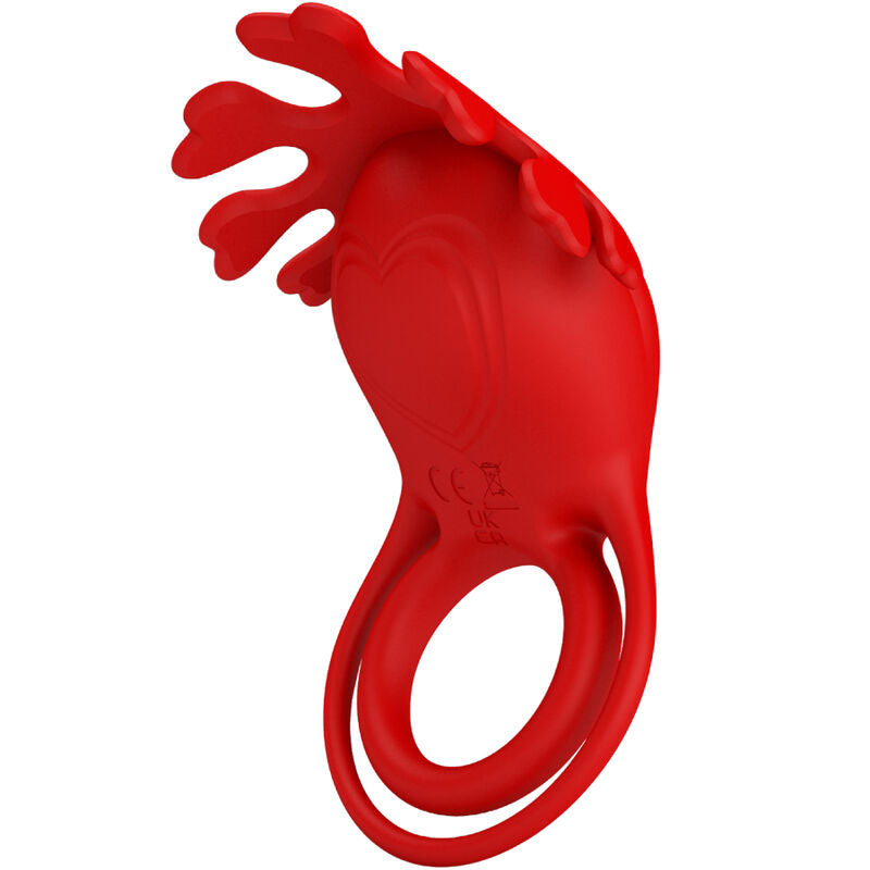 PRETTY LOVE - ANNEAU VIBRATEUR RUBEN 7 VIBRATIONS SILICONE ROUGE - Sensualia