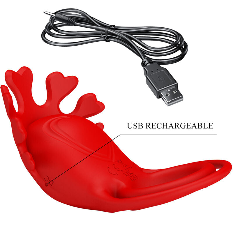 PRETTY LOVE - ANNEAU VIBRATEUR RUBEN 7 VIBRATIONS SILICONE ROUGE - Sensualia
