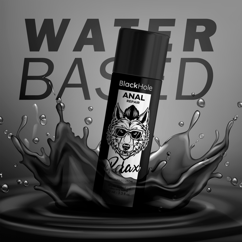 BLACK HOLE - RÉPARATION ANAL À BASE D''EAU RELAX AVEC HYALURON 100 ML - Sensualia