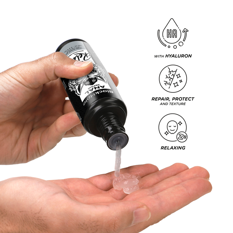 BLACK HOLE - RÉPARATION ANAL À BASE D''EAU RELAX AVEC HYALURON 100 ML - Sensualia