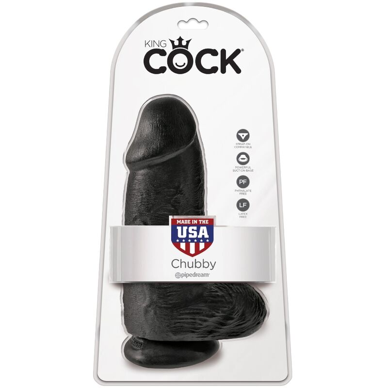 KING COCK - PÉNIS RÉALISTE CHUBBY 23 CM NOIR - Sensualia