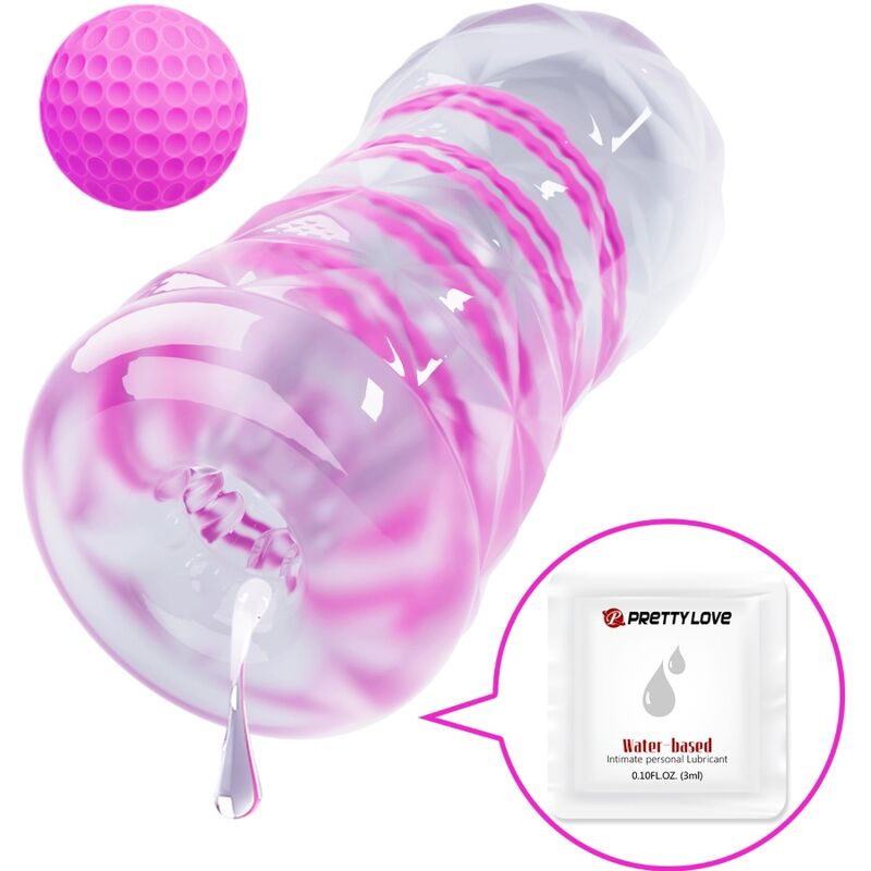 PRETTY LOVE - MASTURBATEUR MASCULIN FANTASY AVEC SPIRALE INTERNE ET BALLES TRANSPARENTES - Sensualia