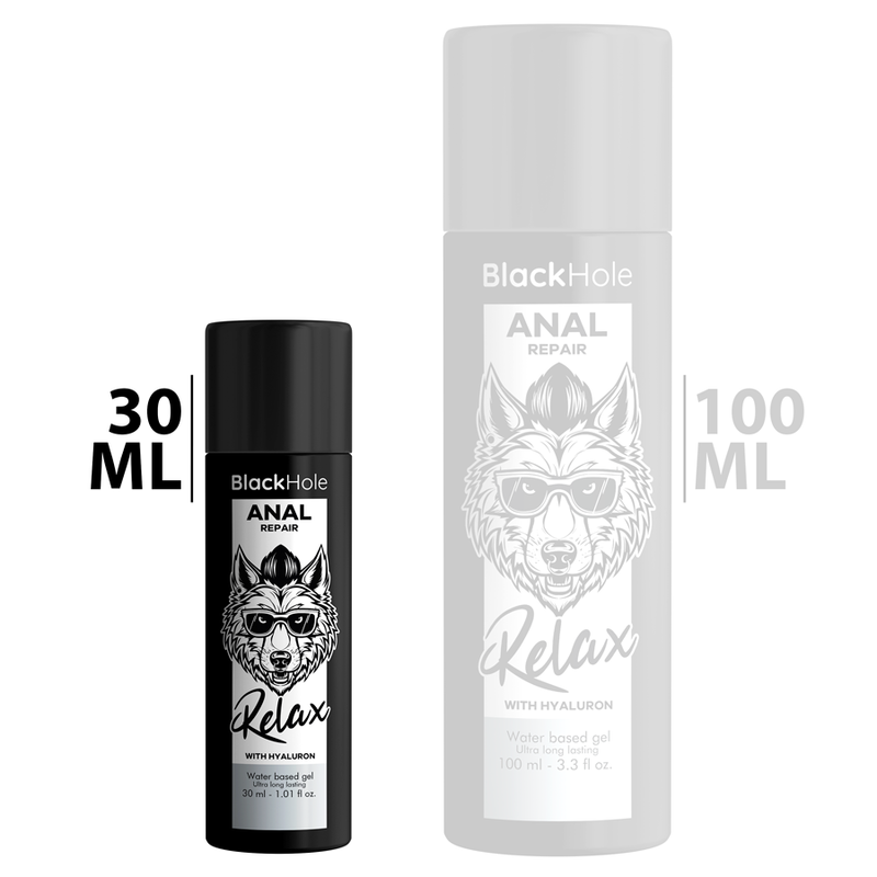 BLACK HOLE - RÉPARATION ANAL À BASE D''EAU RELAX AVEC HYALURON 30 ML - Sensualia