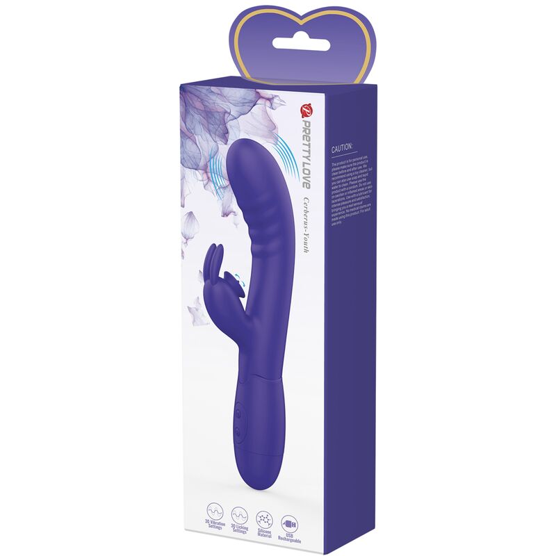 PRETTY LOVE - VIBRATEUR CERBERUS YOUTH LAPIN VIOLET - Sensualia
