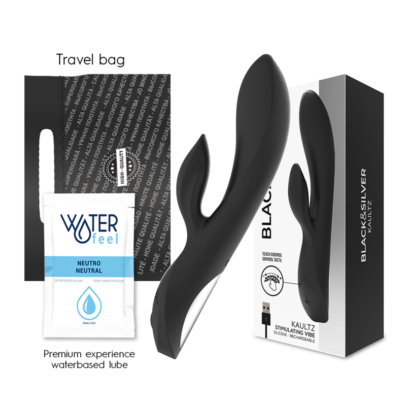 BLACK&SILVER - VIBRATEUR KAULTZ TOUCH CONTROL BLACK&SILVER