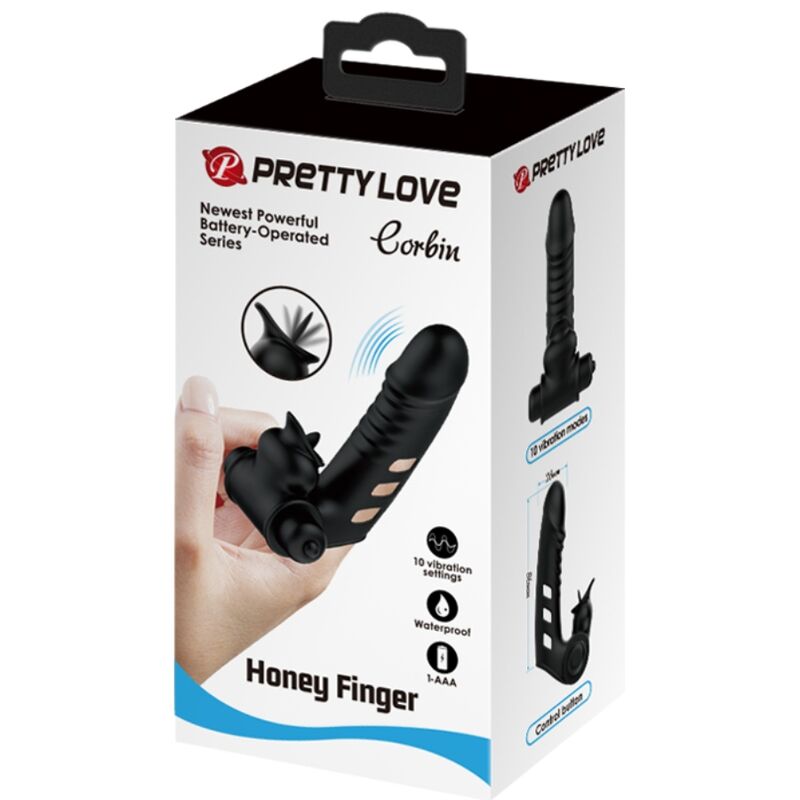 PRETTY LOVE - COUVERCLE DE DOIGT VIBRATEUR CORBIN NOIR - Sensualia