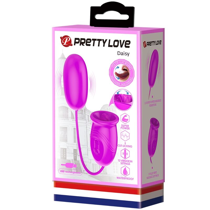 PRETTY LOVE - VIBRATEUR RECHARGEABLE DAISY DUAL EGG VIOLET - Sensualia