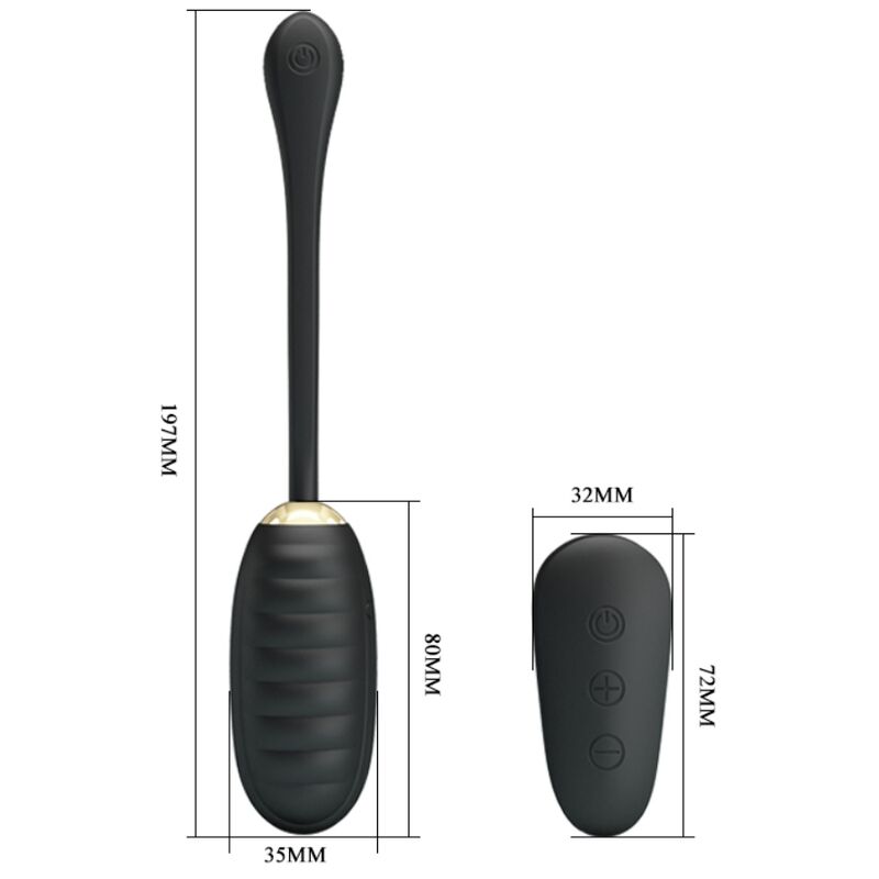 PRETTY LOVE - DOREEN OEUF VIBRANT RECHARGEABLE DE LUXE NOIR TÉLÉCOMMANDE - Sensualia