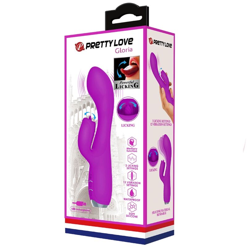 PRETTY LOVE - VIBRATEUR LAPIN RECHARGEABLE GLORIA IMPERMÉABLE VIOLET - Sensualia