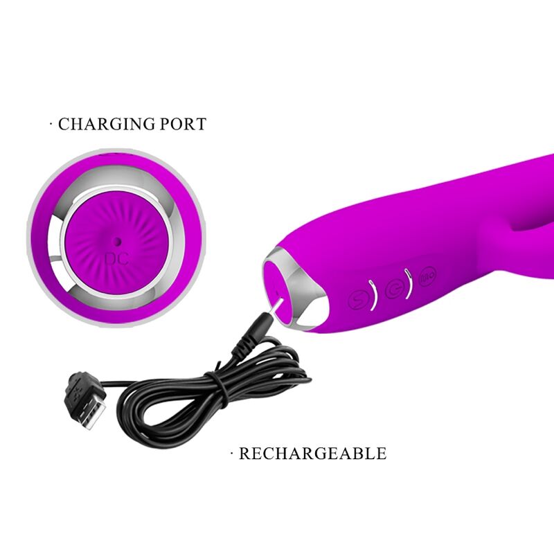 PRETTY LOVE - VIBRATEUR LAPIN RECHARGEABLE GLORIA IMPERMÉABLE VIOLET - Sensualia