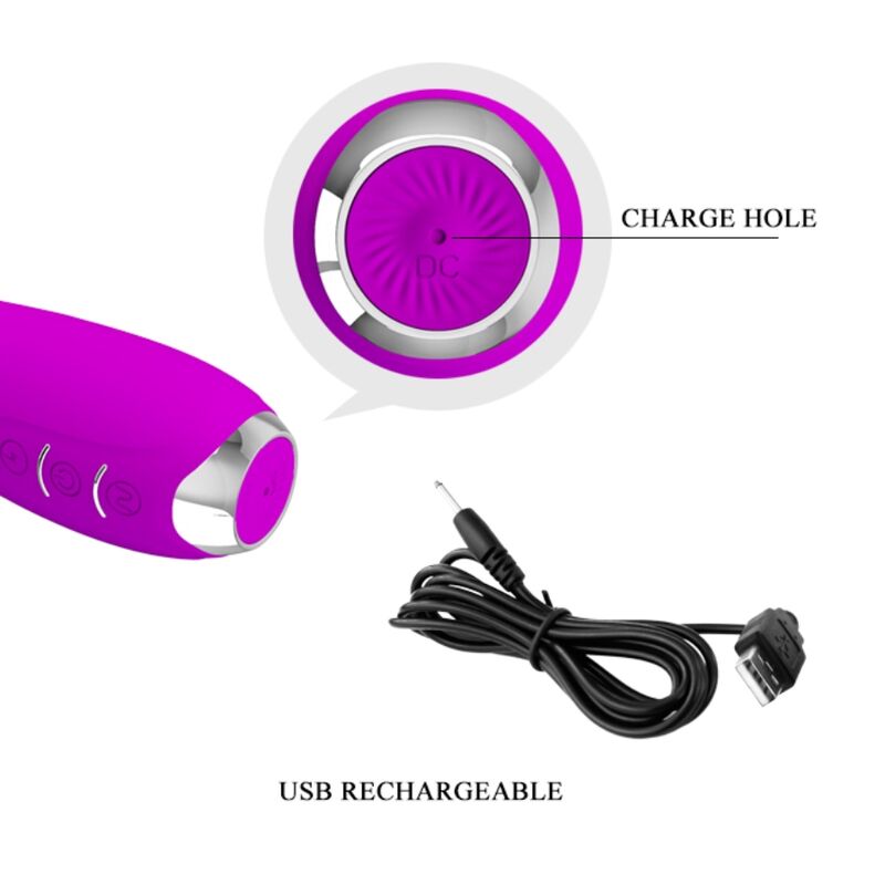 PRETTY LOVE - VIBRATEUR ÉLECTROCHOC RECHARGEABLE HECTOR-IMPERMÉABLE VIOLET - Sensualia