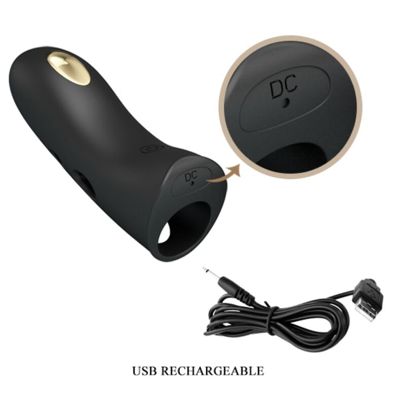 PRETTY LOVE - COUVRE-DOIGTS ÉLECTRO-STIMULATEUR MARICO NOIR - Sensualia