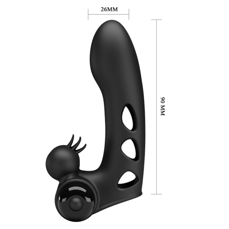 PRETTY LOVE - COUVERCLE DE DOIGT VIBRATEUR ORLANDO NOIR - Sensualia