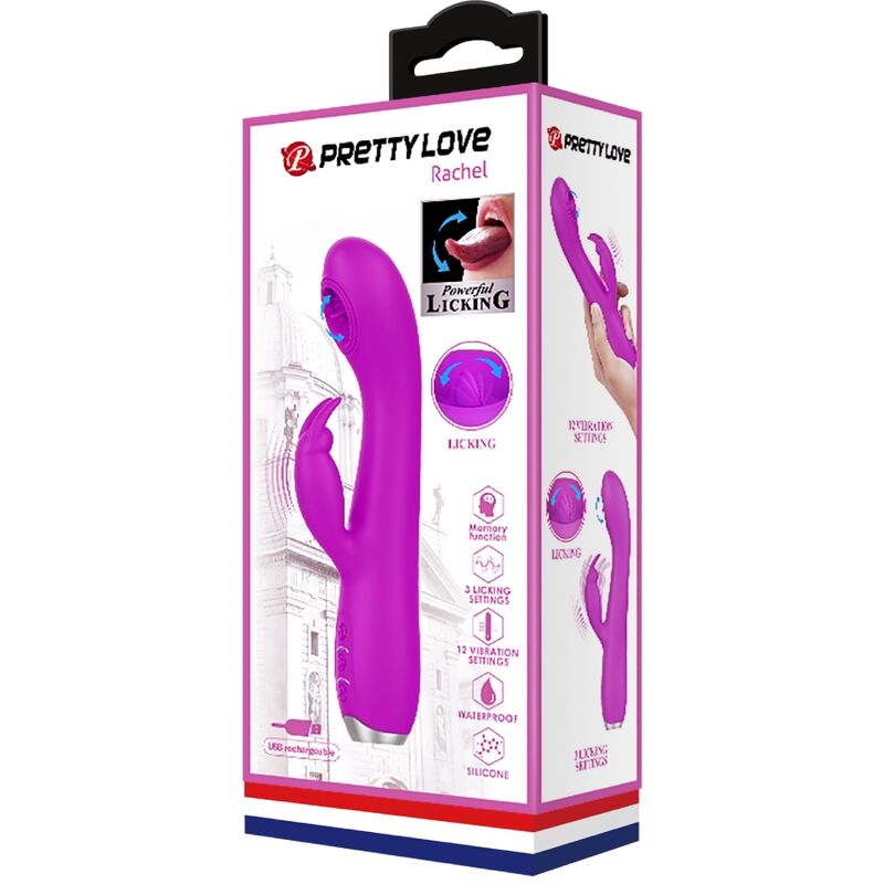 PRETTY LOVE - VIBRATEUR RECHARGEABLE RACHEL AVEC VENTOUSE VIOLET - Sensualia