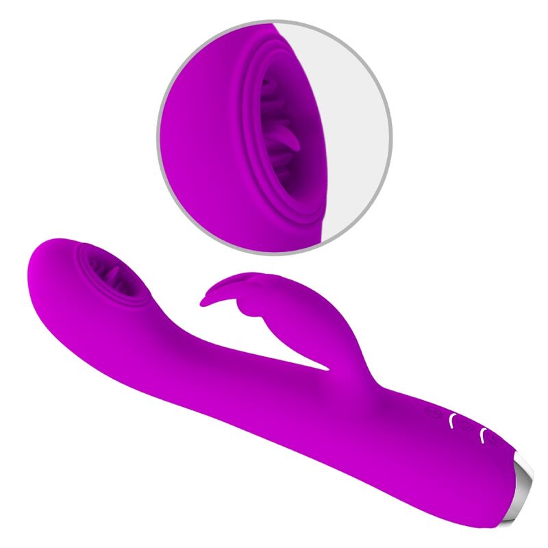 PRETTY LOVE - VIBRATEUR RECHARGEABLE RACHEL AVEC VENTOUSE VIOLET - Sensualia
