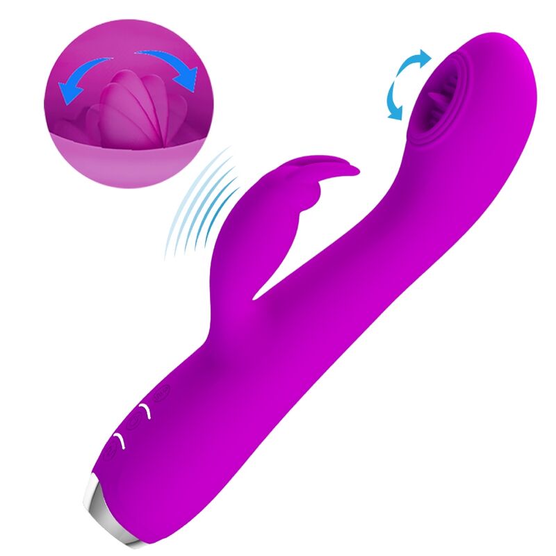 PRETTY LOVE - VIBRATEUR RECHARGEABLE RACHEL AVEC VENTOUSE VIOLET - Sensualia