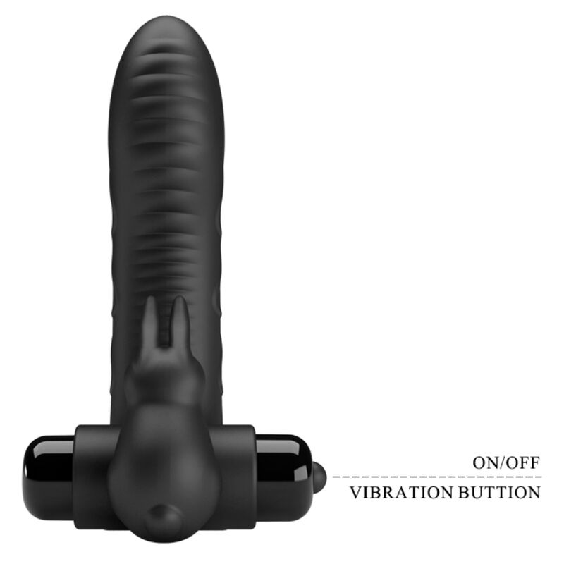 PRETTY LOVE - COUVERCLE DE DOIGT VIBRATEUR LAPIN NOIR VANCE - Sensualia