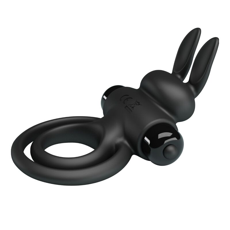 PRETTY LOVE - ANNEAU DE LAPIN VIBRATOR III POUR PÉNIS NOIR - Sensualia