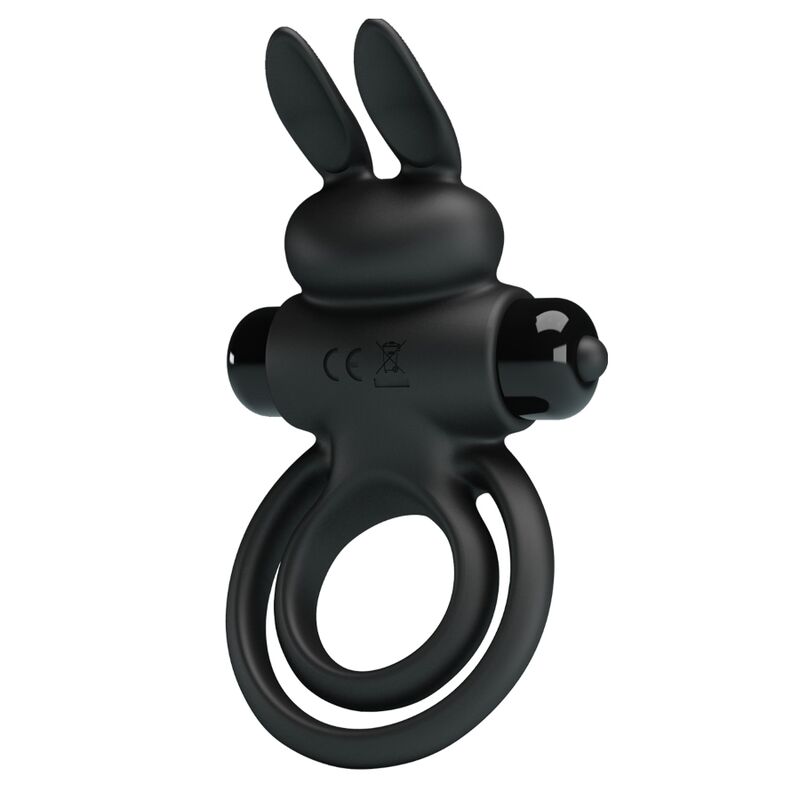PRETTY LOVE - ANNEAU DE LAPIN VIBRATOR III POUR PÉNIS NOIR - Sensualia
