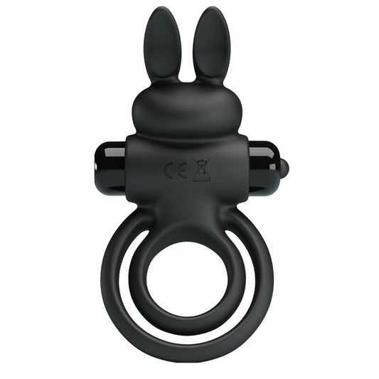 PRETTY LOVE - ANNEAU DE LAPIN VIBRATOR III POUR PÉNIS NOIR - Sensualia