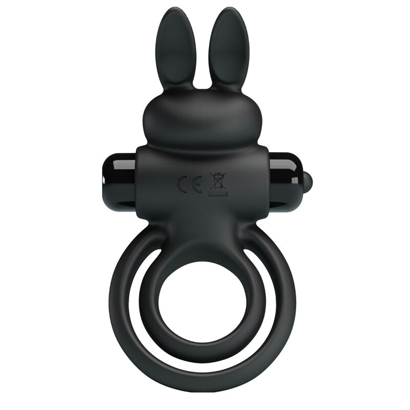 PRETTY LOVE - ANNEAU DE LAPIN VIBRATOR III POUR PÉNIS NOIR - Sensualia