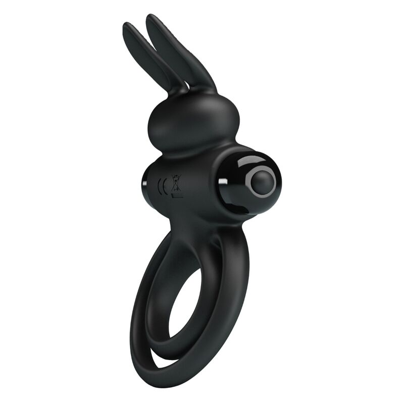 PRETTY LOVE - ANNEAU DE LAPIN VIBRATOR III POUR PÉNIS NOIR - Sensualia