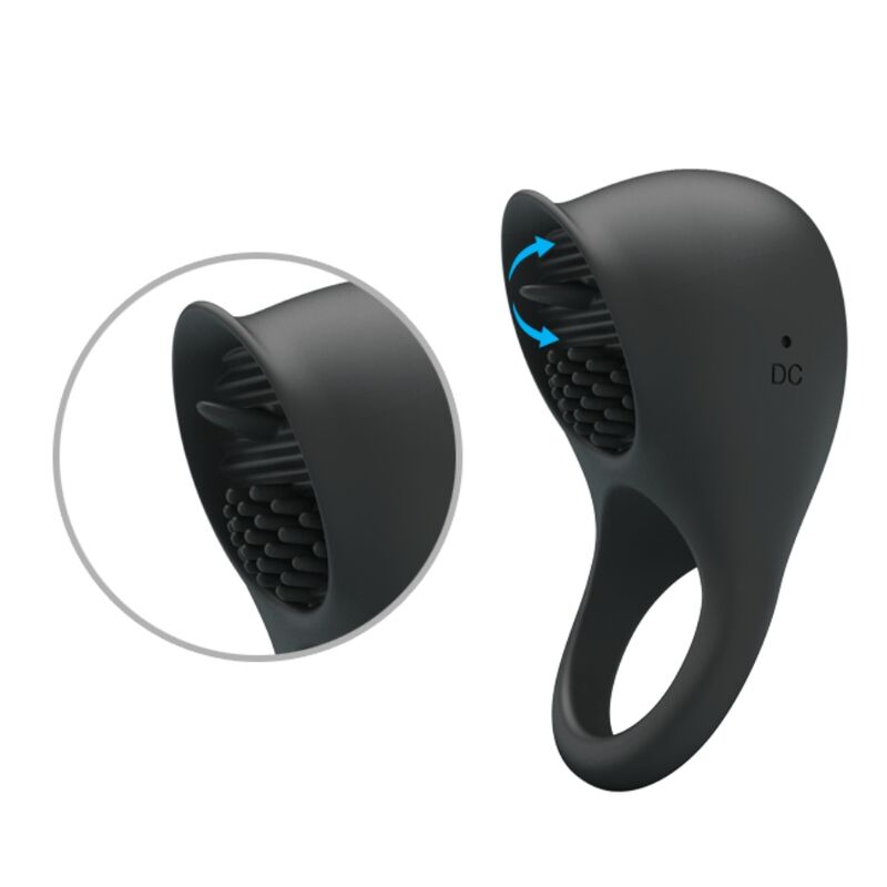 PRETTY LOVE - ANNEAU PÉNIS VIBRANT AVEC LANGUE NOIRE - Sensualia