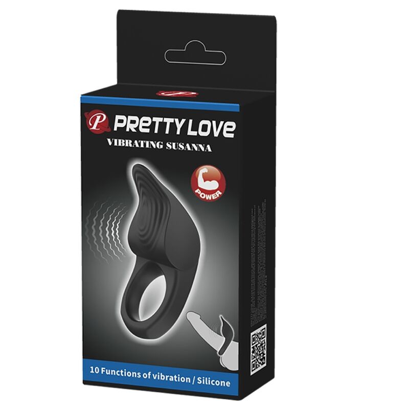 PRETTY LOVE - ANNEAU PÉNIS VIBRANT SUSANNA NOIR - Sensualia