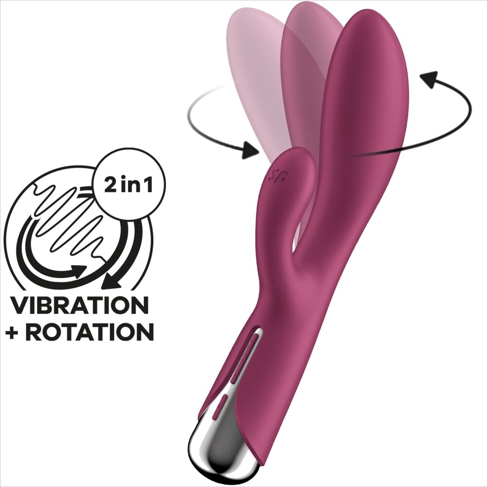 SATISFYER - SPINNING RABBIT 1 ESTIMULACION CLITORIS Y PUNTO G ROJO - Sensualia