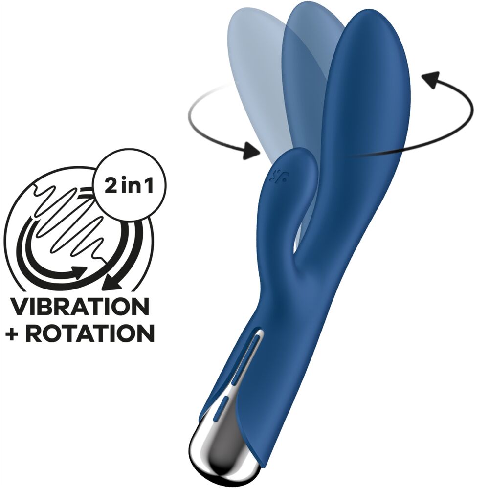SATISFYER - SPINNING RABBIT 1 ESTIMULACION CLITORIS Y PUNTO G ROJO - Sensualia
