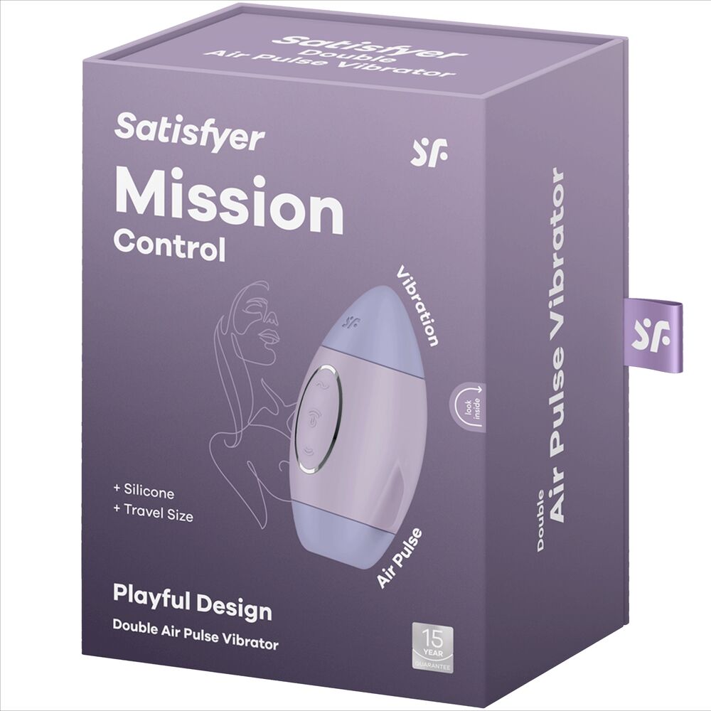 SATISFYER - MISSION CONTROL PETIT VIBRATEUR  DOUBLE IMPULSION LILAS - Sensualia