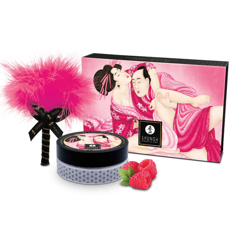SHUNGA - KIT DE POUDRE DE MASSAGE COMESTIBLE FRAMBOISE - Sensualia