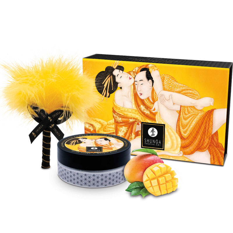 SHUNGA - KIT DE POUDRE DE MASSAGE COMESTIBLE MANGUE - Sensualia