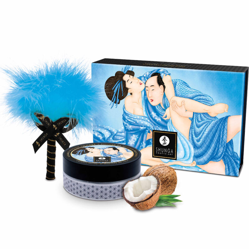SHUNGA - KIT DE POUDRE DE MASSAGE COMESTIBLE À LA NOIX DE COCO - Sensualia