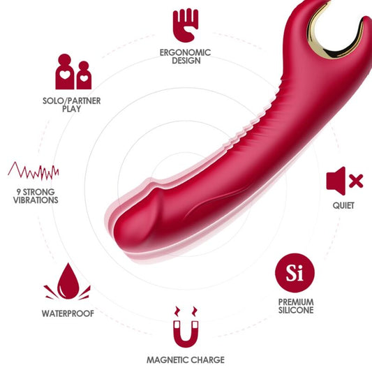 ARMONY - VIBRATEUR & ROTATEUR PRINCE DILDO ROUGE - Sensualia