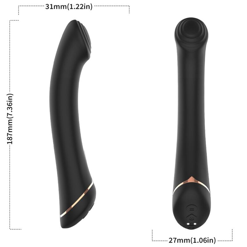 ARMONY - VIBRATEUR FALT HEAD SILICONE NOIR - Sensualia