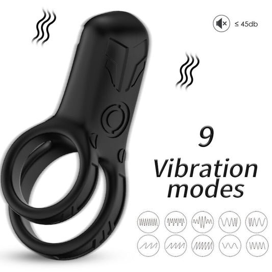 ARMONY - VIBRATEUR DOUBLE ANNEAU NOIR - Sensualia