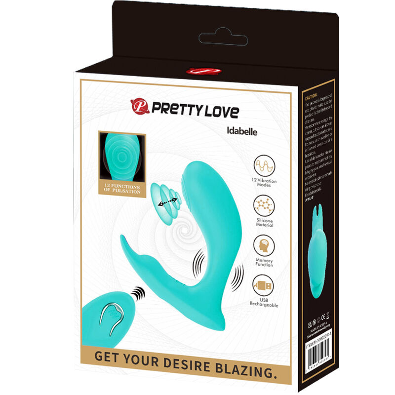 PRETTY LOVE - TÉLÉCOMMANDE À VIBRATION ET PULSATION IDABELLE BLEU - Sensualia