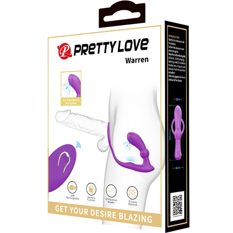 PRETTY LOVE - ANNEAU ANAL ET VIBRATEUR WARREN VIOLET - Sensualia