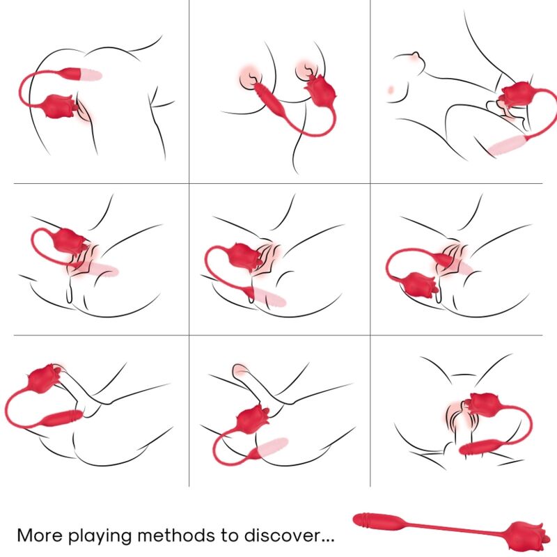 ARMONY - STIMULATEUR ROSE & VIBRATEUR COLA ROUGE ARMONY STIMULATORS