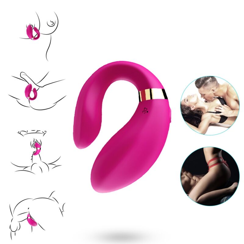 ARMONY - VIBRATEUR CROISSANT POUR COUPLES TÉLÉCOMMANDE FUCHSIA ARMONY FOR COUPLES
