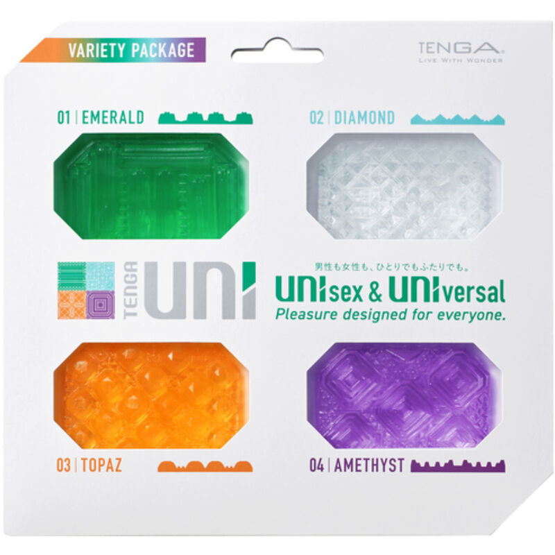 TENGA - PACK DE DÉS  DÉS POUR MASTURBATEUR UNI VARIETY 4 UNITÉS - Sensualia