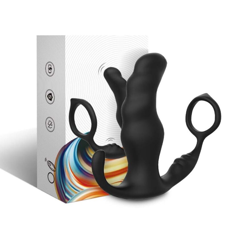 ARMONY - KNIGHT VIBRATEUR ANAL PROSTATE & ANNEAU TÉLÉCOMMANDE NOIR - Sensualia