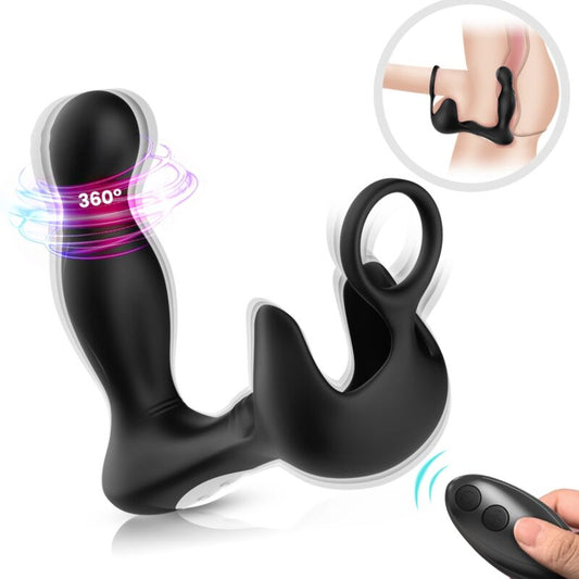 ARMONY - VIBRATEUR SURROUND ANAL & STIMULATEUR TESTICULOS & ANNEAU TÉLÉCOMMANDE NOIR - Sensualia