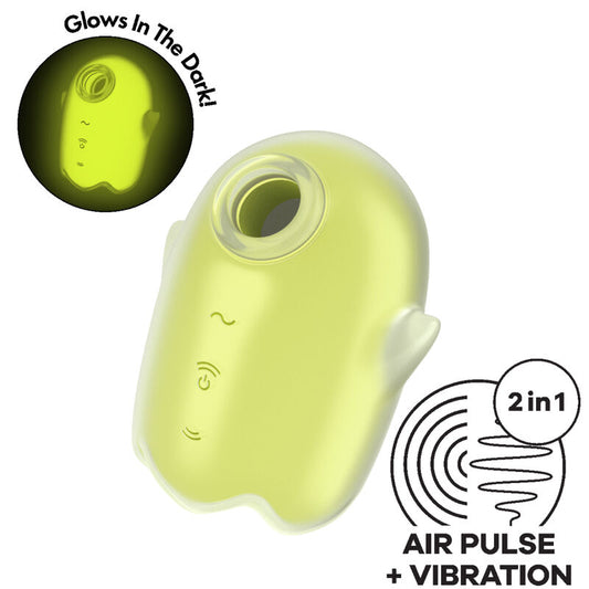 SATISFYER - GLOWING GHOST AIR PULSE & VIBRADOR AMARILLO - Sensualia