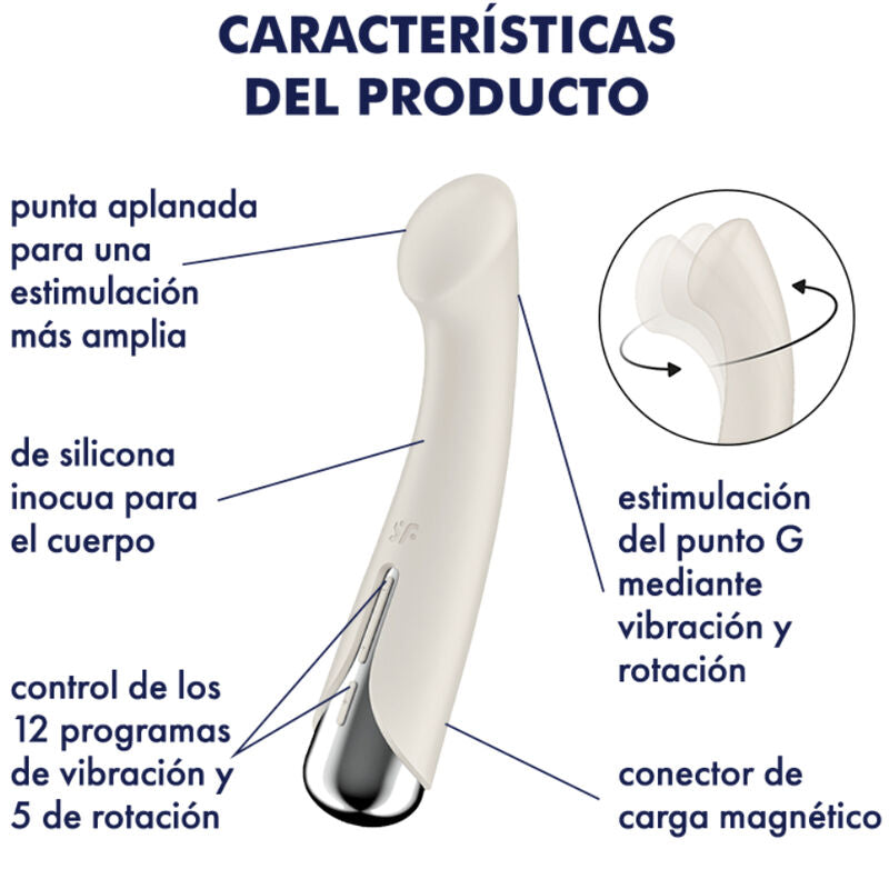 SATISFYER - SPINNING G-SPORT 1 VIBRADOR ROTADOR ROJO - Sensualia