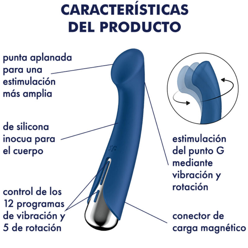 SATISFYER - SPINNING G-SPORT 1 VIBRADOR ROTADOR ROJO - Sensualia