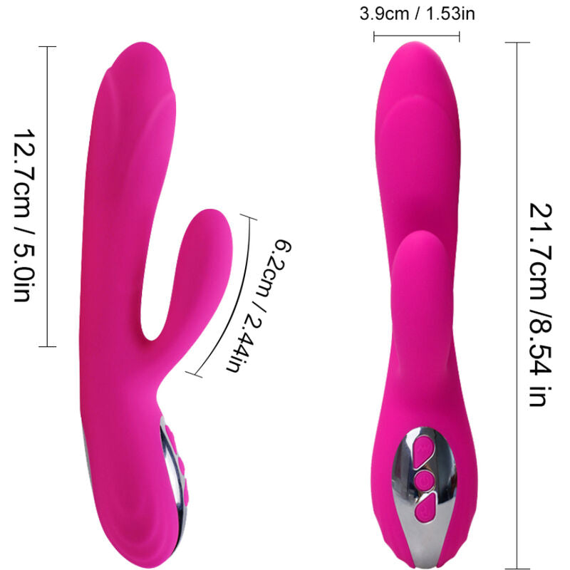ARMONY - VIBRATEUR & STIMULATEUR FLEXIBLE  EFFET CHALEUR FUCHSIA - Sensualia